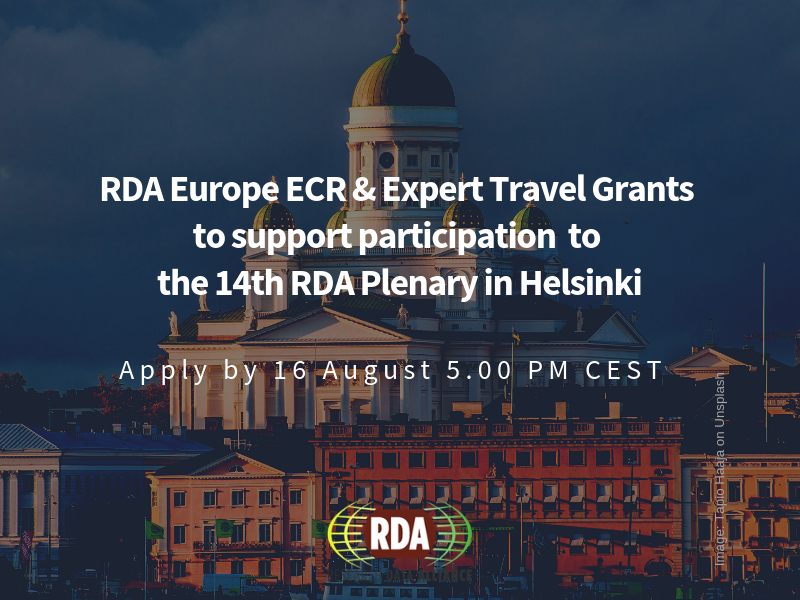RDA EU Early Career Researchers And Expert Travel Grants For The 14th